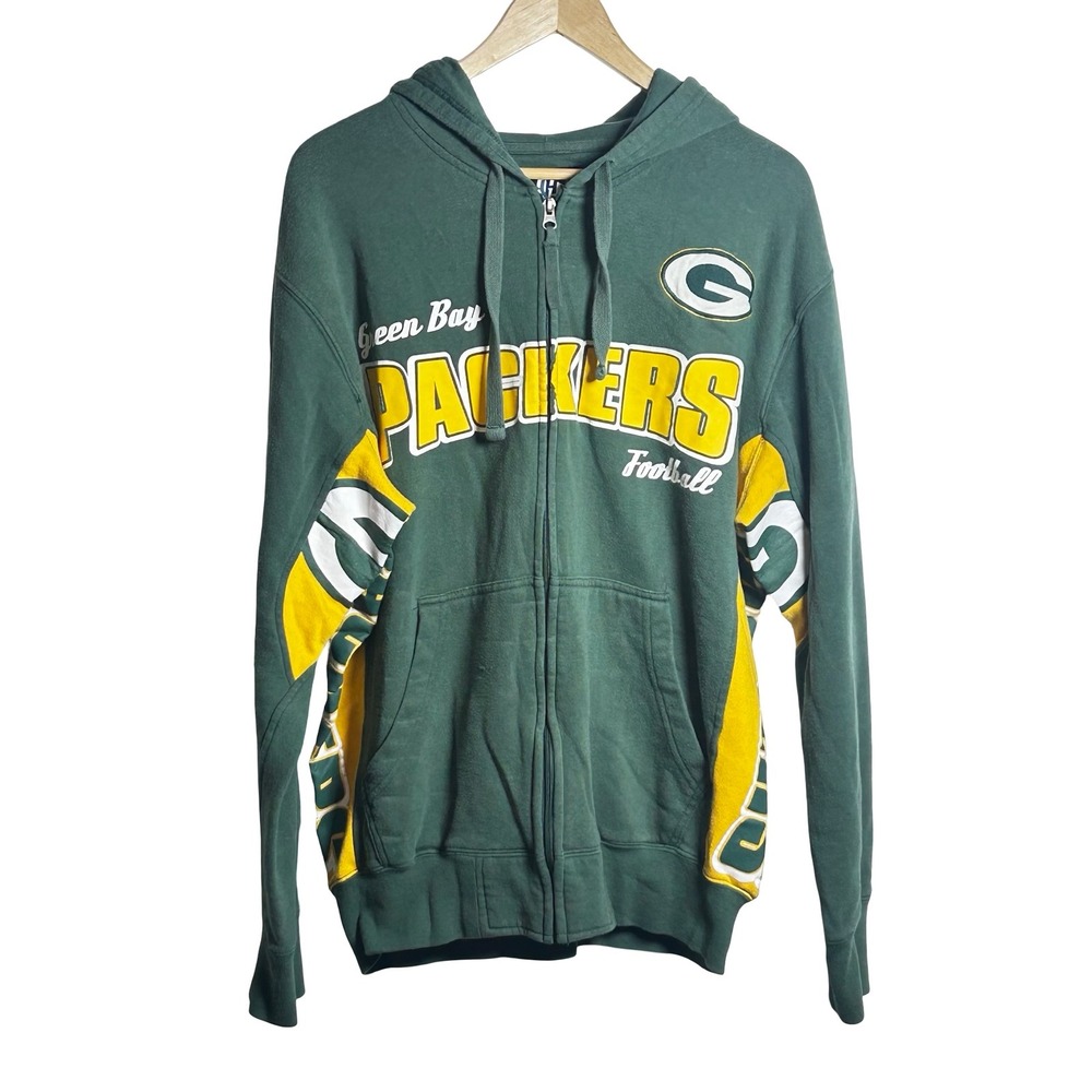 Hands High Green‎ Bay Packers Zip Up Hoodie Men's Size Large NFL Football Sports